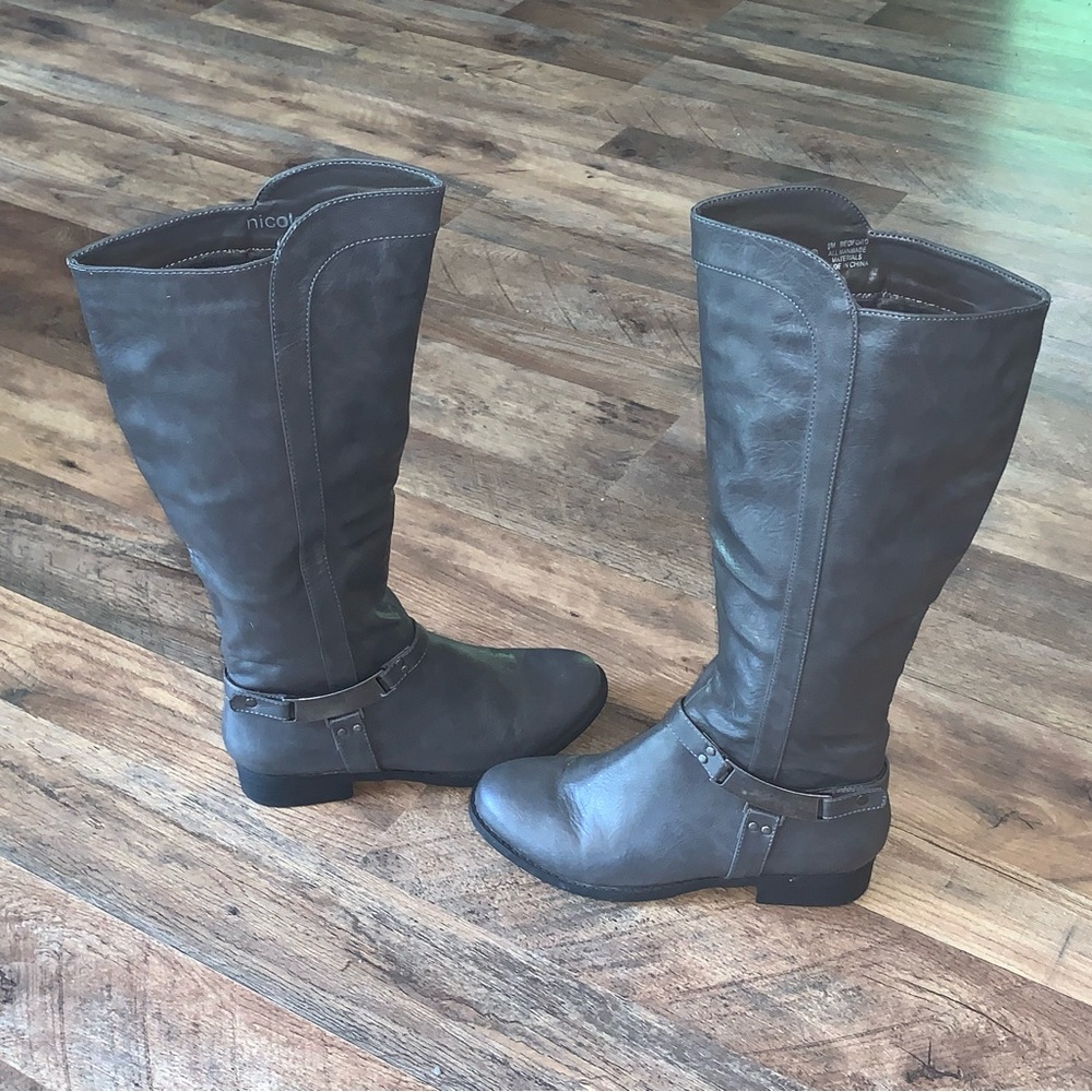 Nicole “Bedford” gray riding boots size 6M